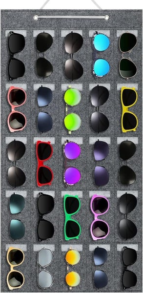 Sunglasses Organizer Felt Storage Pockets 80x40cm Hanging Sunglasses Holder 25 Carousel 1