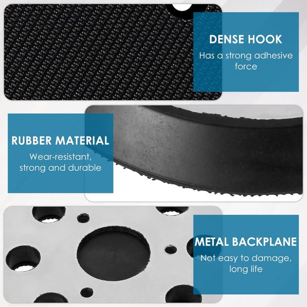 2Pcs Hook Loop Backing Pad 125mm/5inch 8 Holes Sander Pads Compatible with DW4 Carousel 2