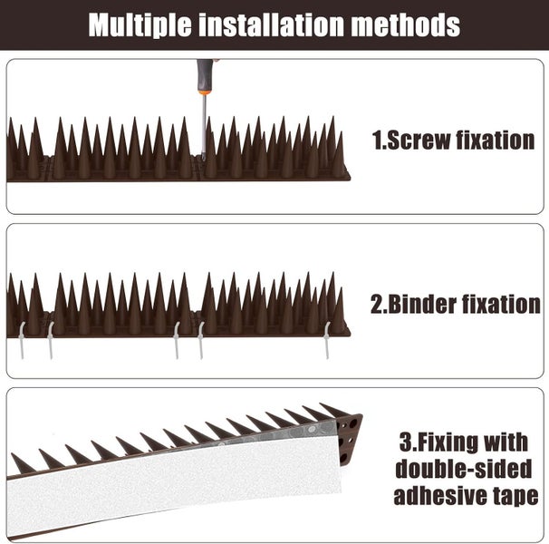 12Pcs Anti Bird Spikes Effective 13inch Birds Deterrent Spike Detachable Plast Carousel 2