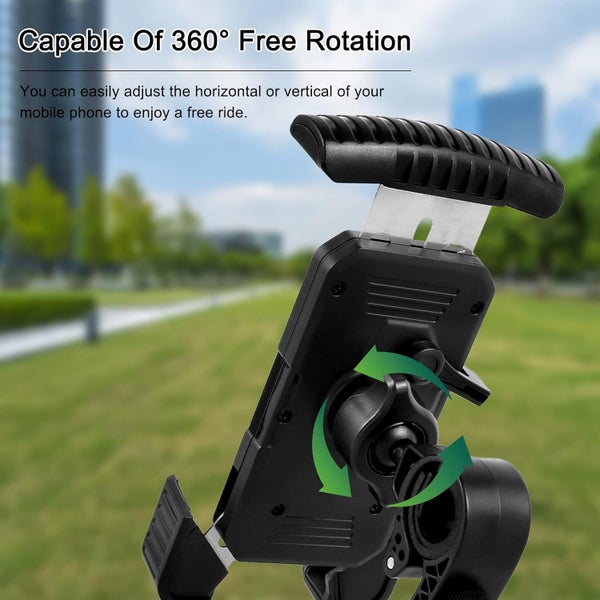 Motorcycle Phone Mount 360?a Rotatable Bike Phone Mount One-Touch Automatically Carousel 2