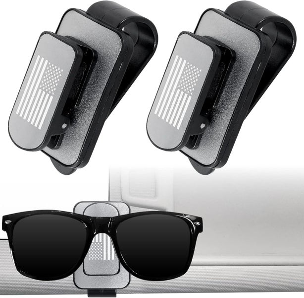 2Pcs Sunglasses Clip Car Visor Sunglass Holder Mini Portable Eyeglass Hanger C Carousel 1