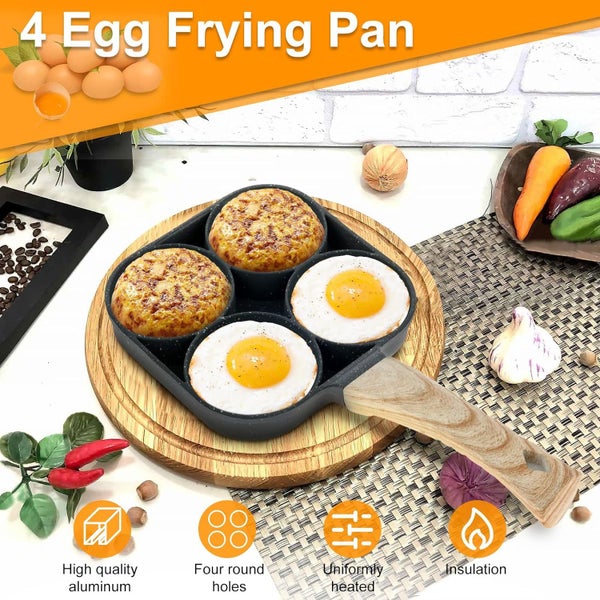 Egg Frying Pan Non Stick 4 Hole Egg Burger Cooker Omelet Pan Multi Pancake Pan Carousel 2