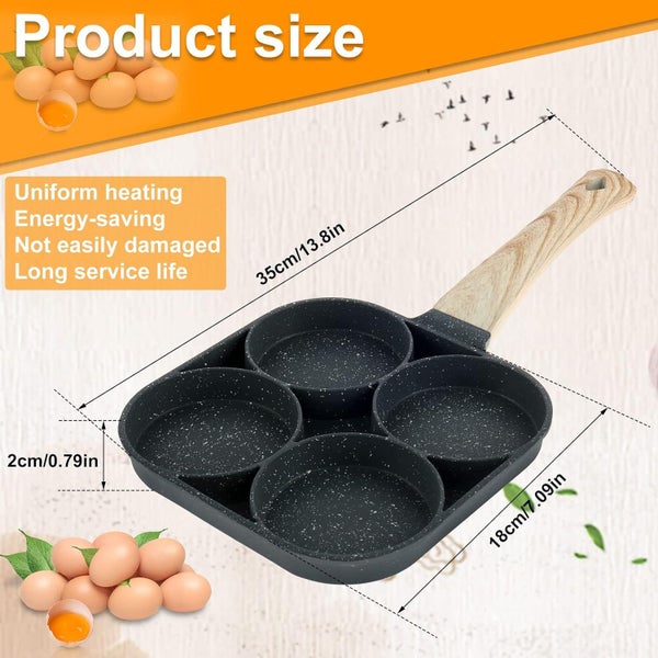 Egg Frying Pan Non Stick 4 Hole Egg Burger Cooker Omelet Pan Multi Pancake Pan Carousel 6
