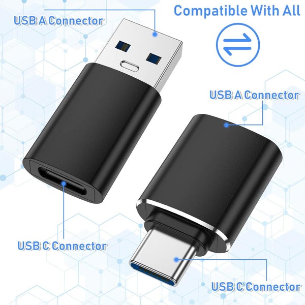 2Pack USB C to USB Adapter + 2Pack USB to USB C Adapter High-Speed Data Transf Carousel 2