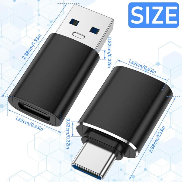 2Pack USB C to USB Adapter + 2Pack USB to USB C Adapter High-Speed Data Transf Carousel 7