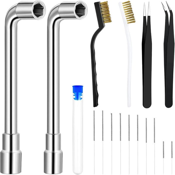 16pcs 3D Extruder Nozzle Wrench Cleaning Kit with 2 Tweezers 2 Copper Wire Cle Carousel 1