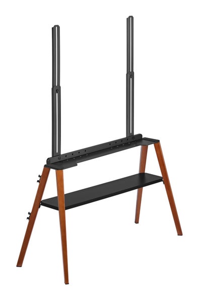 Fraser Country Danish Style TV Floor Stand 49"-75" with Storage Shelf Carousel 1