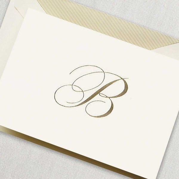 Crane & Co Engraved B Initial Note Card Set 10pce Carousel 2