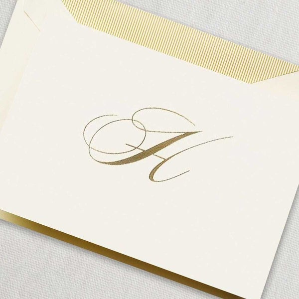 Crane & Co Engraved H Initial Note Card Set 10pce Carousel 2