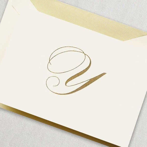 Crane & Co Engraved Y Initial Note Card Set 10pce Carousel 2