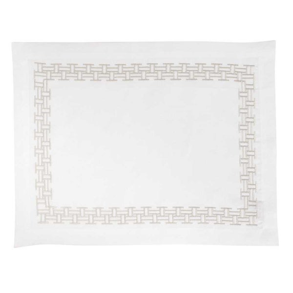 Serenk Versa Frame White Linen Placemat Silver 38x50cm Carousel 1