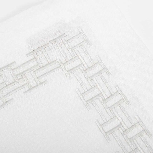 Serenk Versa Frame White Linen Placemat Silver 38x50cm Carousel 2