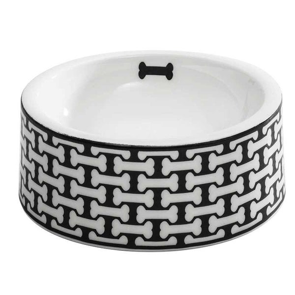 Halcyon Days Bone Trellis Bowl Black Large Carousel 1