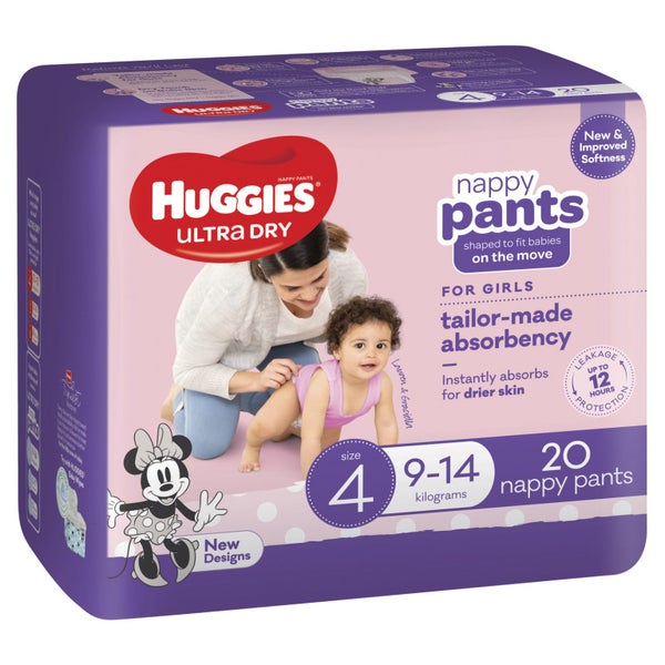 Huggies Ultra Dry Convenience Nappy Toddler Girl Pants - Size 4 Carousel 1