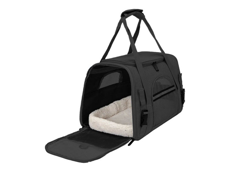 Pet Carrier Bag with Plush Mat Soft Crate Cage Shoulder Cat Dog Carry Bag Black Carousel 3