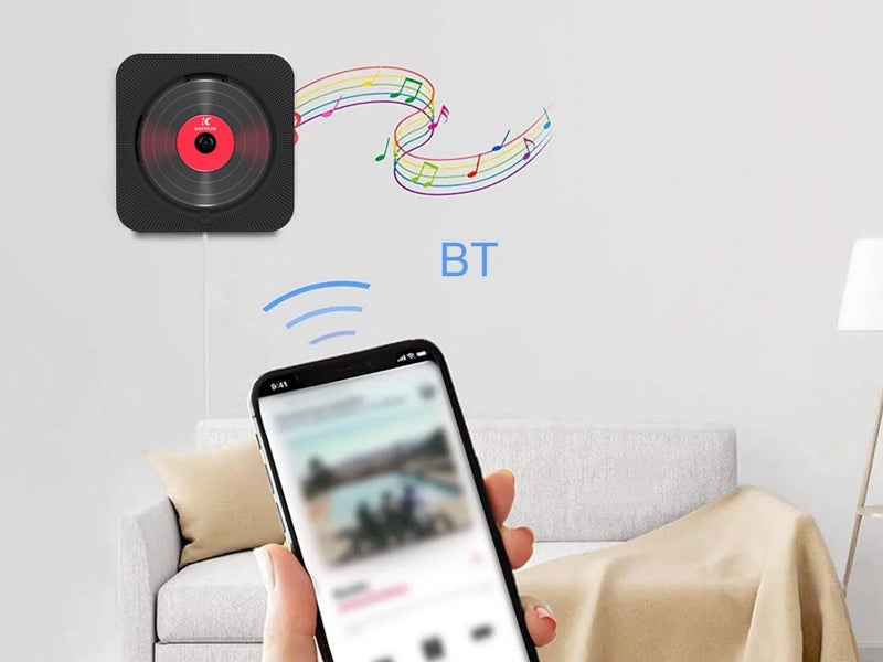 Portable CD Player with Bluetooth Receiver Music Player Home FM Radio - Black Carousel 2