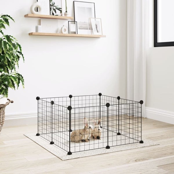 8-panel Pet Cage Black 35x35 Cm Steel Oiolxo Carousel 1