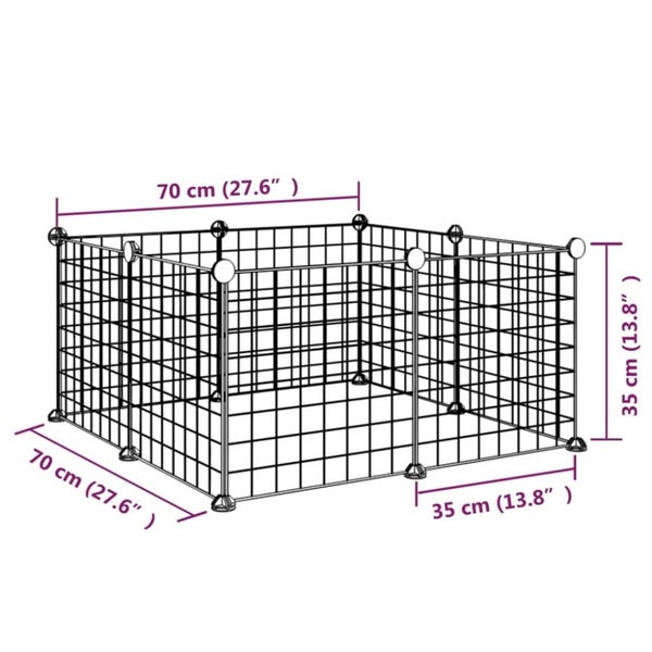 8-panel Pet Cage Black 35x35 Cm Steel Oiolxo Carousel 2