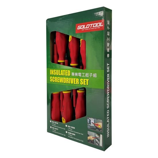 GOLDTOOL 8-Piece Electrical Insulated Screwdriver Set, Ergonomically Designed Ha Carousel 1
