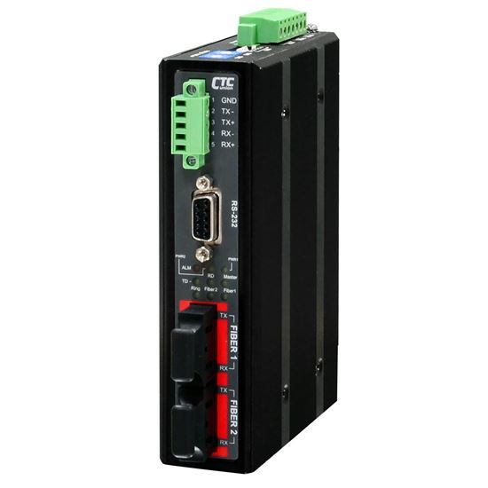 CTC UNION Serial To Fibre Daisy Chain Media Converter. 30km. Serial RS485/422/23 Carousel 1