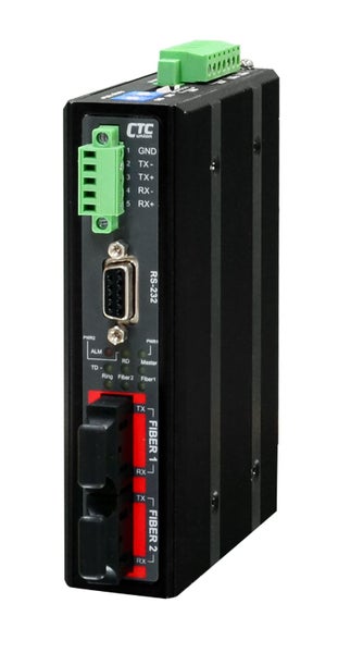 CTC UNION Serial To Fibre Daisy Chain Media Converter. 30km. Serial RS485/422/23 Carousel 2