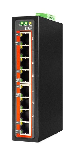 CTC UNION 8 Port Fast Ethernet Unmanaged Switch. -40C~+75C. 8x 10/100BaseT(X). Carousel 2