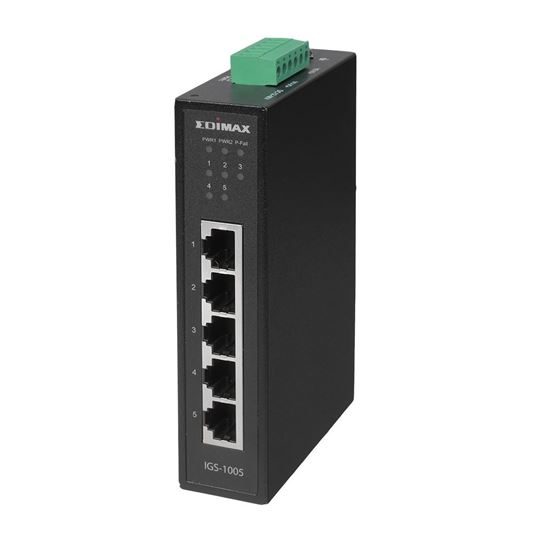 EDIMAX Industrial 5-Port Gigabit DIN Rail Switch.Data Delivery up to 200m @10Mbp Carousel 1