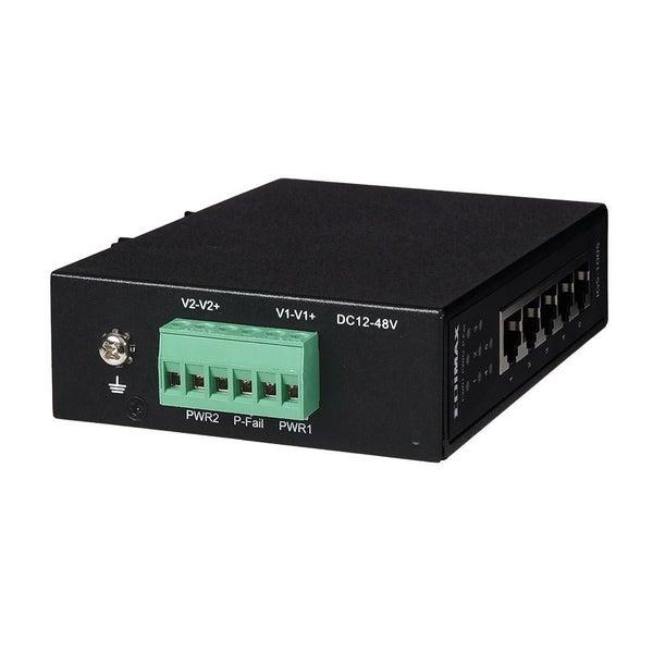 EDIMAX Industrial 5-Port Gigabit DIN Rail Switch.Data Delivery up to 200m @10Mbp Carousel 3