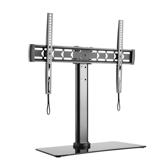 BRATECK 32''-55'' TV Desk Stand with Glass Base. Height Adjustable with Tilt & R Carousel 1