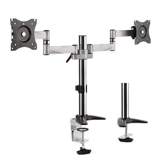 BRATECK 13"-27" Dual Monitor Desk Mount. Max load 8kg per arm. Extend, Tilt and Carousel 1