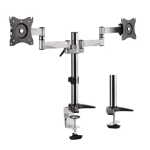 BRATECK 13"-27" Dual Monitor Desk Mount. Max load 8kg per arm. Extend, Tilt and Carousel 2