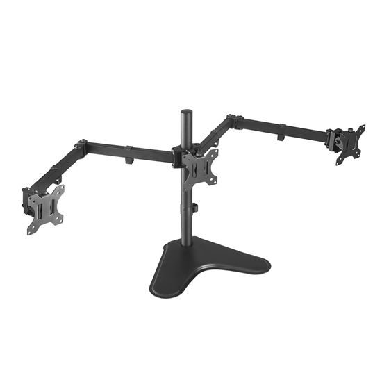BRATECK 13"-27" Triple Monitor Economy Desk Mount Stand. Detachable VESA Plate, Carousel 1