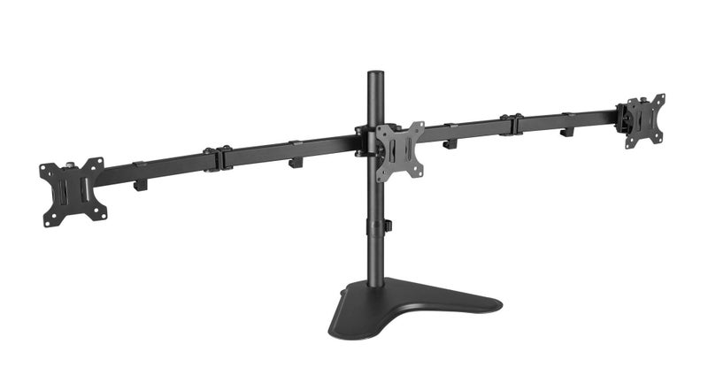 BRATECK 13"-27" Triple Monitor Economy Desk Mount Stand. Detachable VESA Plate, Carousel 2