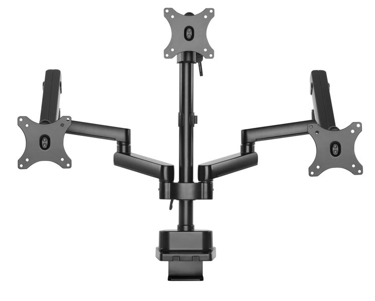 BRATECK 17"-27" Triple Monitor Spring-Assisted Desk Mount Bracket. Max load 7kg Carousel 2