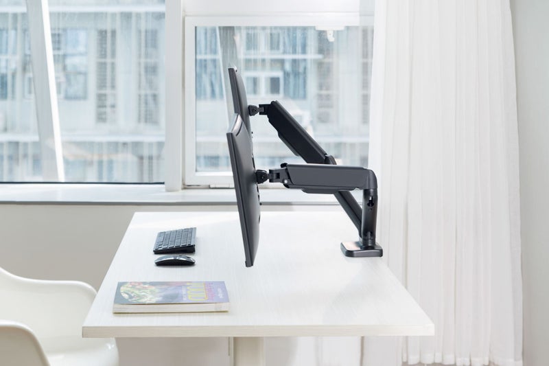 BRATECK Elegant Dual 17"-32" Counter Balance Monitor Desk Mount. Max Load up to Carousel 8