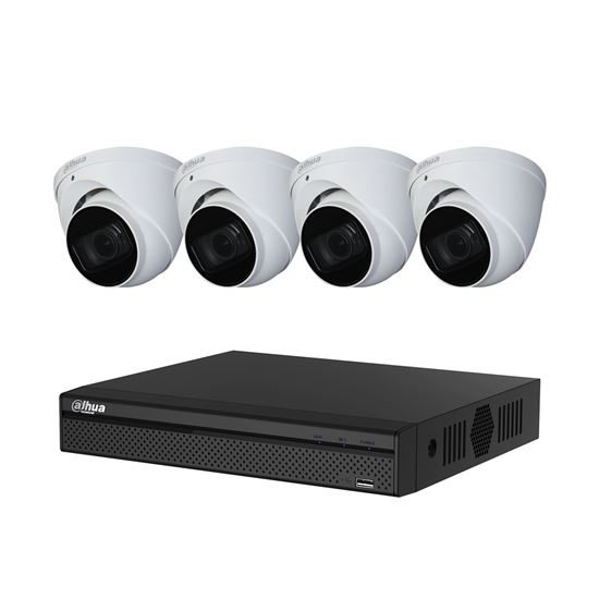 DAHUA 8-Channel IP Surveillance Kit Includes 4-Port 4K PoE NVR, 4TB HDD, 4x 6MP Carousel 1