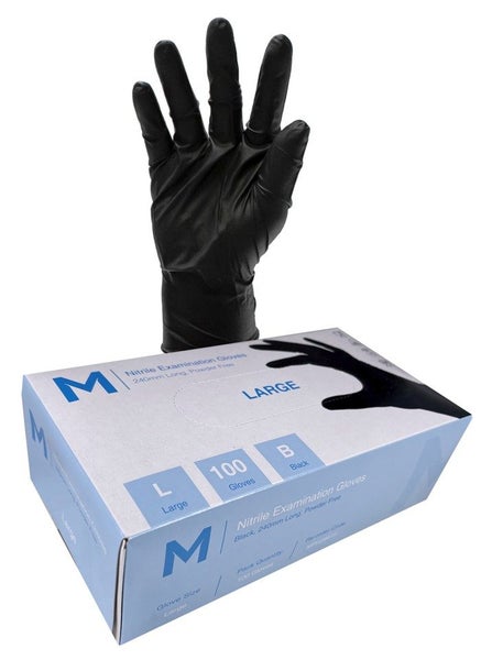 Nitrile Gloves Powder Free 240mm Cuff - Box 100 - Sizes S to 2XL Carousel 1