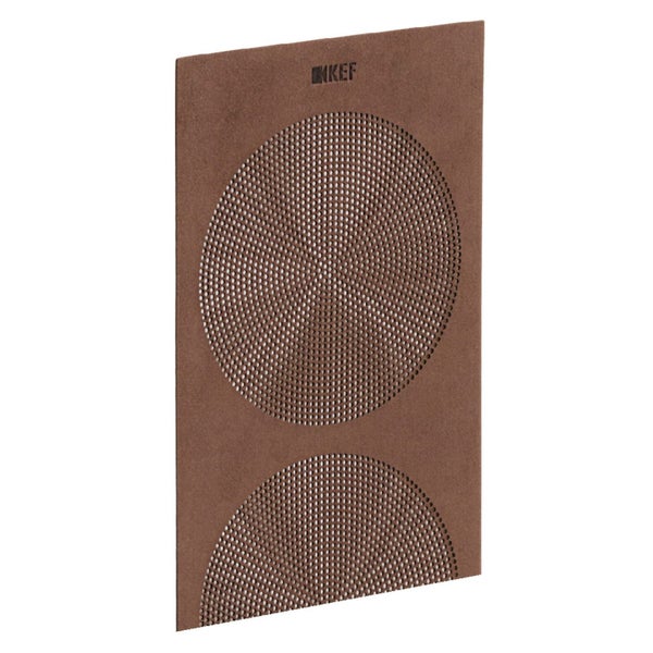 KEF Microfibre Grilles to fit KEF R7. Colour - Brown. SOLD AS A PAIR Carousel 2