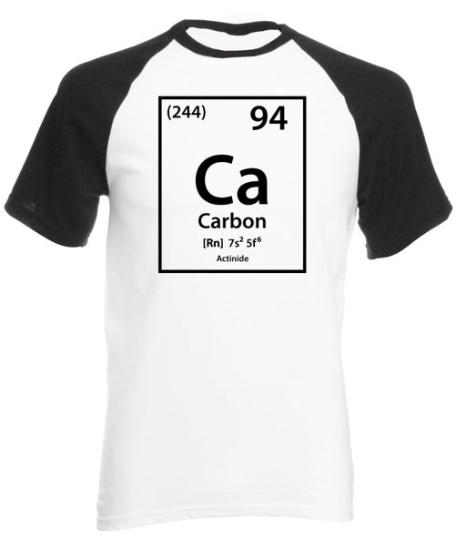 Reality Glitch Carbon Element Periodic Table Mens Baseball Shirt Carousel 1