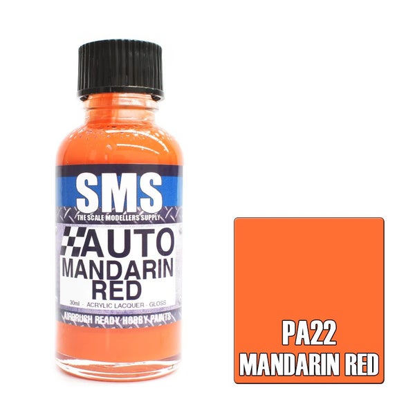 Airbrush Paint 30Ml Auto Colour Mandarin Red Scale Modellers Supply64598921842945110