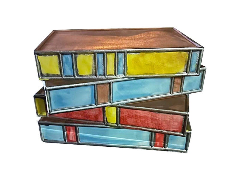 Stained Resin Stacked Books Lamp Vintage Desk Lamp Carousel 2