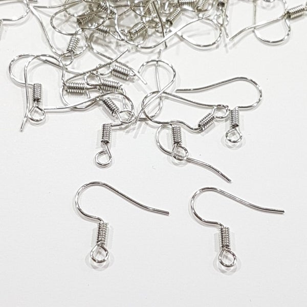 50pc Platinum Silver Earring Hooks Carousel 1