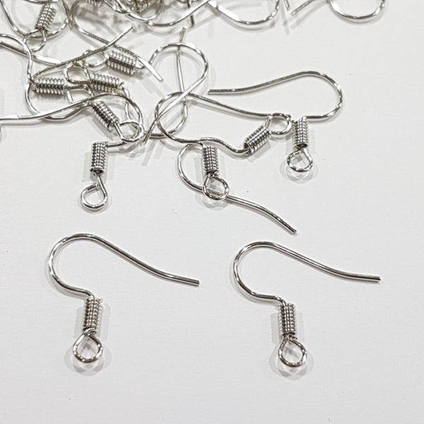 50pc Platinum Silver Earring Hooks Carousel 2