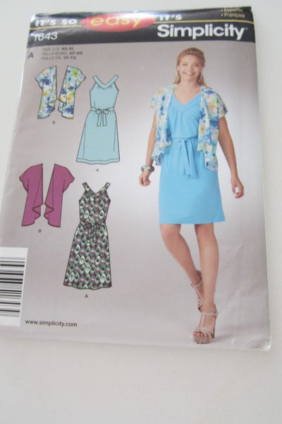 Simplicity 1643 - Pullover Dress and Kimono - Sizes XS-XL Carousel 1