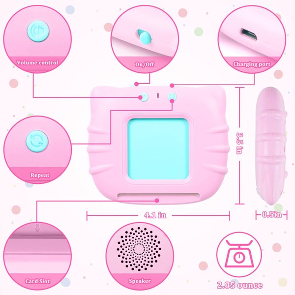 Pink-Bilingual English Spanish Flash Cards for Toddlers Audible Toys Carousel 2