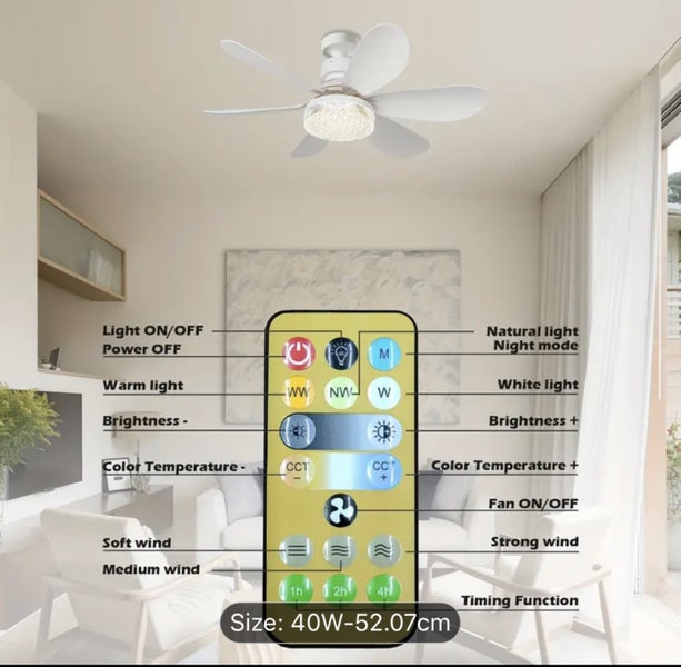 Socket Fan Light – Deluxe Model Warm Light Ceiling Fans with Lights Ceiling Fan Carousel 7