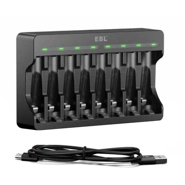 8 Bay Battery Charger w/ USB Charging Port for Rechargeable 1.5V AA AAA Battery629595113707531127