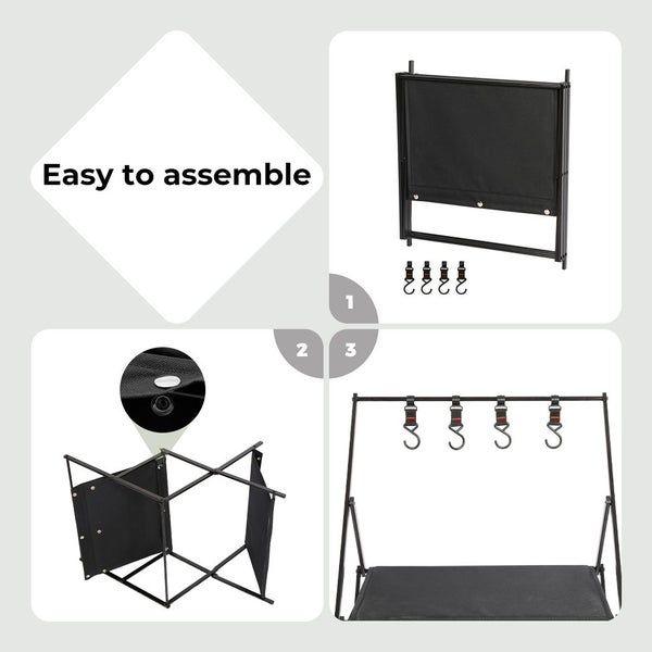 Levede Camping Shelves Portable Organiser Rack Holder Foldable BBQ Picnic Table Carousel 9