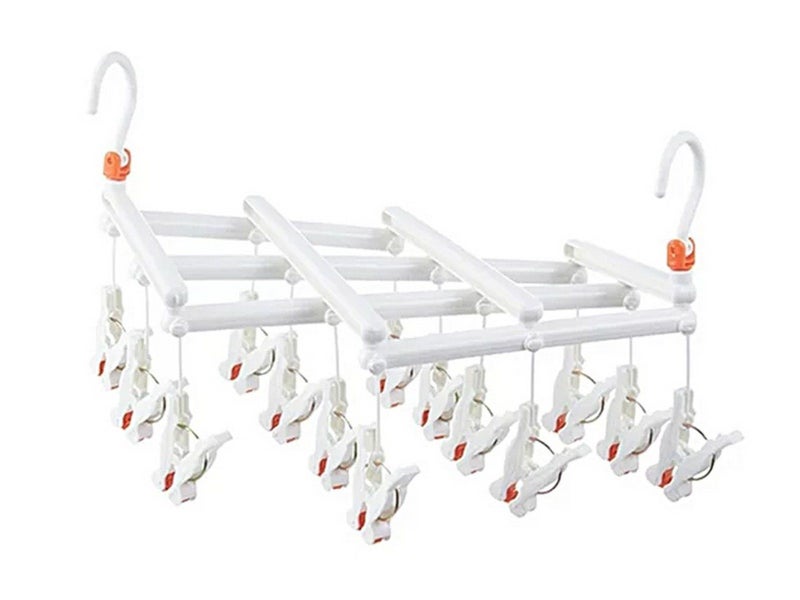 14 Clips Foldable Hanger Laundry Pinch Hanger Multi-Functional Clothes Hanger Carousel 1