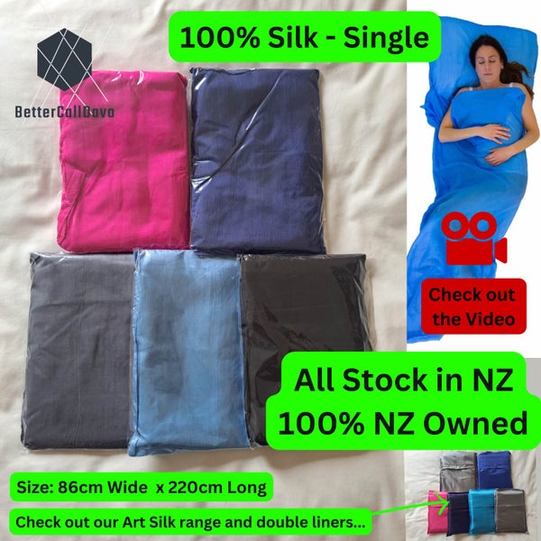 Pure Silk Sleeping Bag Liner - Single Carousel 1